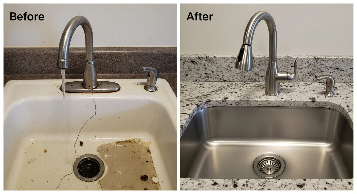 Before and After Faucet and Sink Repair and Replacement in Blue Springs MO