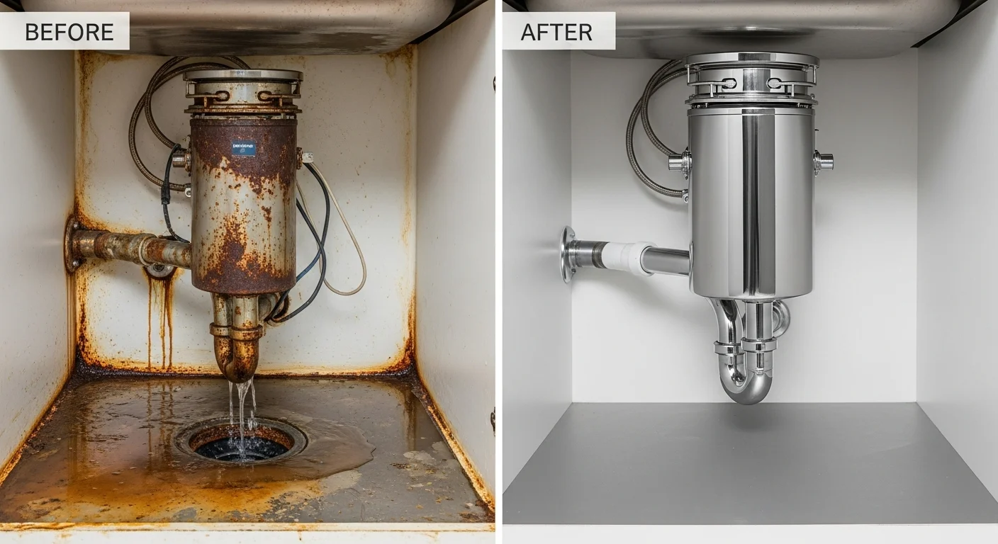 Garbage Disposal Repair and Replacement Blue Springs MO - Before and After