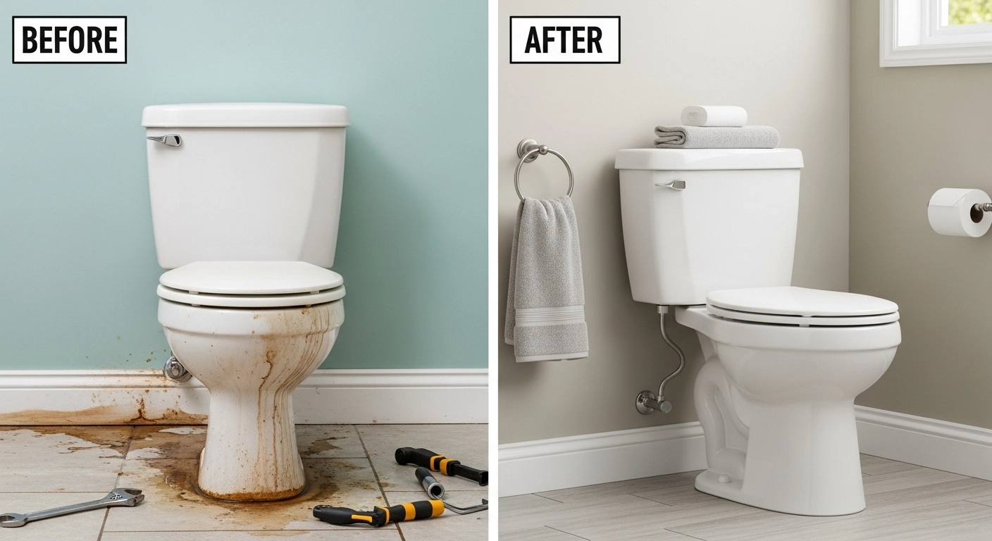 Before and After Toilet Replacement in Blue Springs, MO